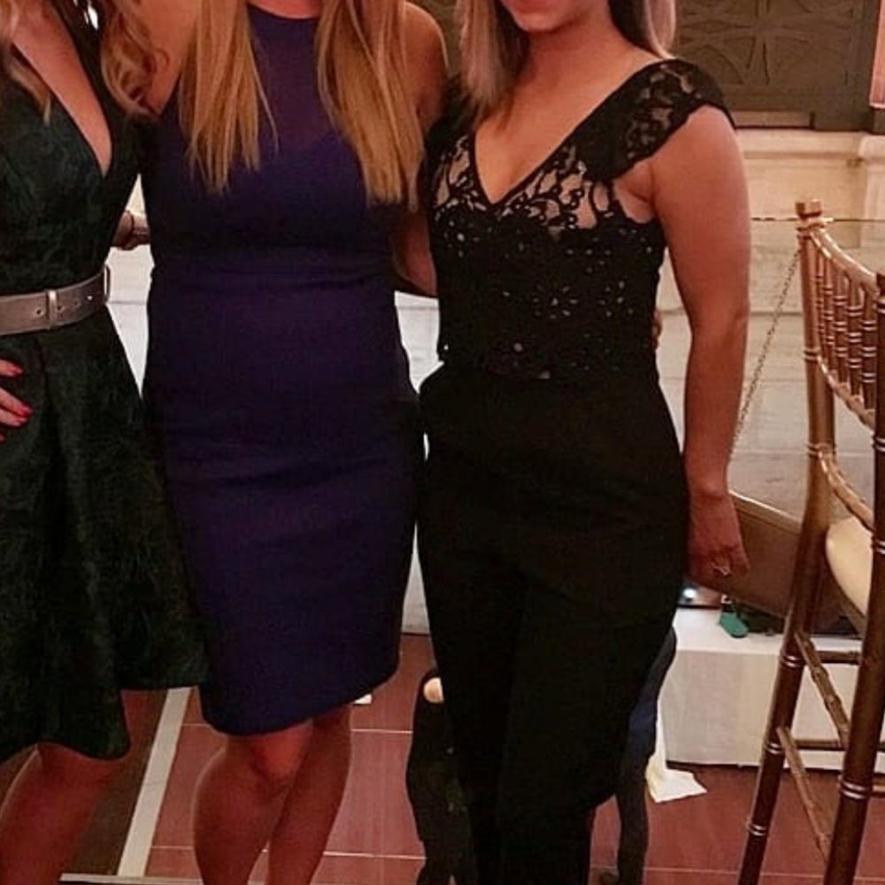 GLAMOROUS Black Lace detail Cap Sleeve Jumpsuit